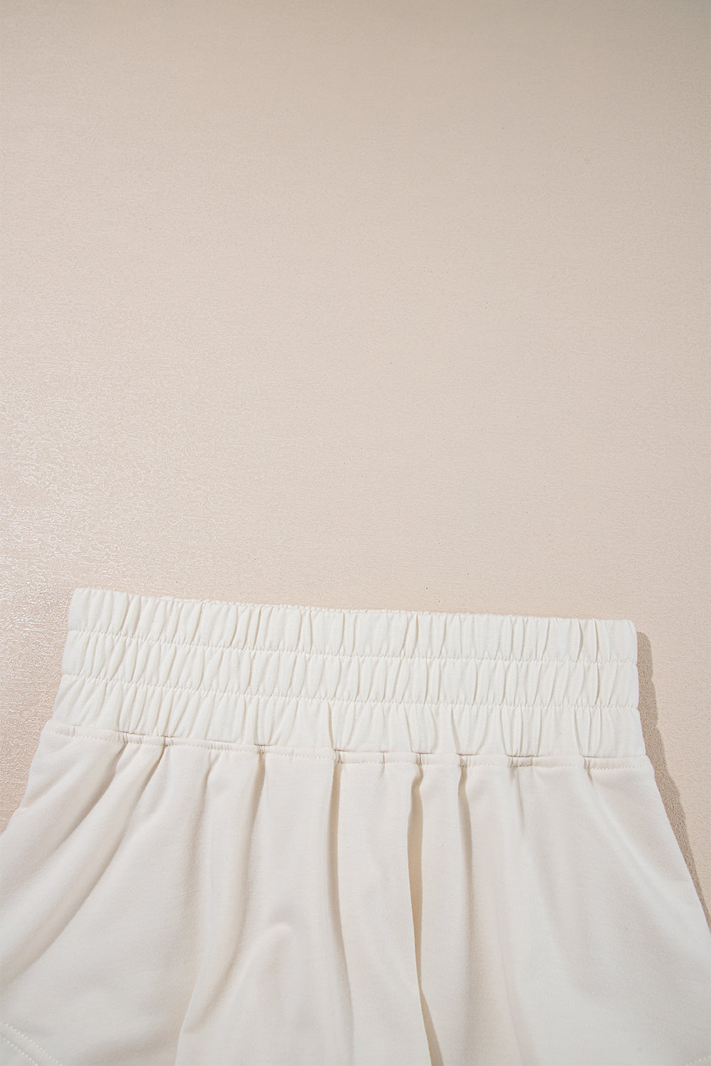 Beige 2pcs Cropped Tee and Ruffle High Waist Skort Set