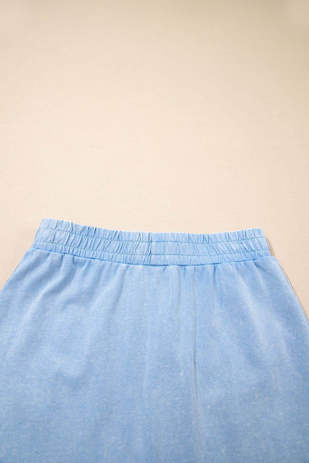 Mint Green 2 Pieces Mineral Wash Cotton Tank Top Lined Split Skirt Set