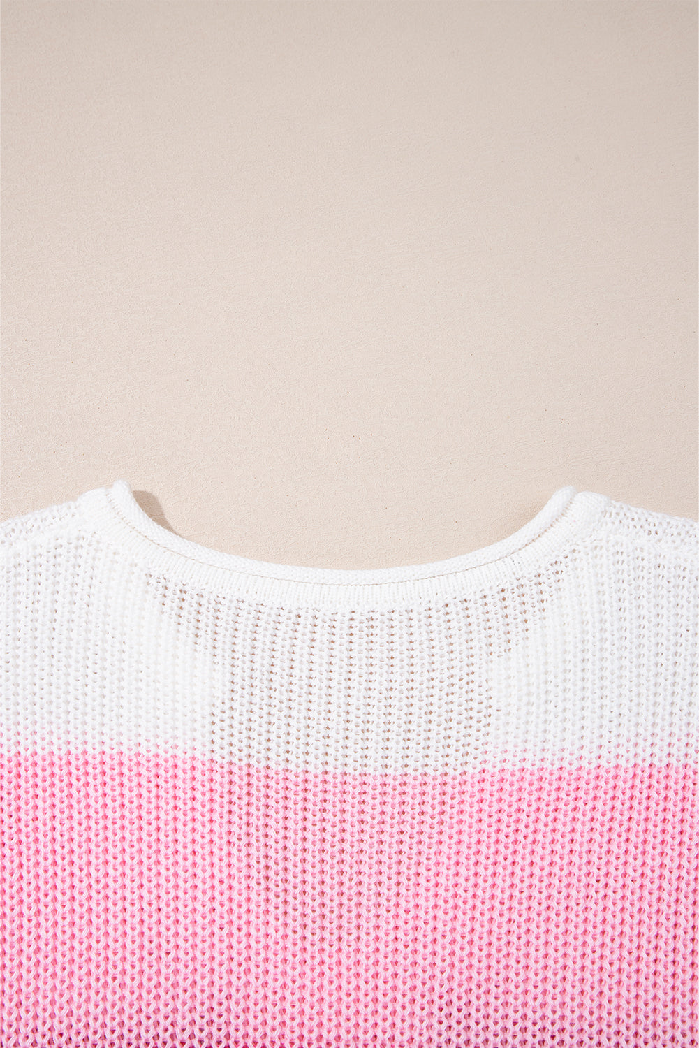 Multicolour Color Block Notch V Neck Sweater T Shirt