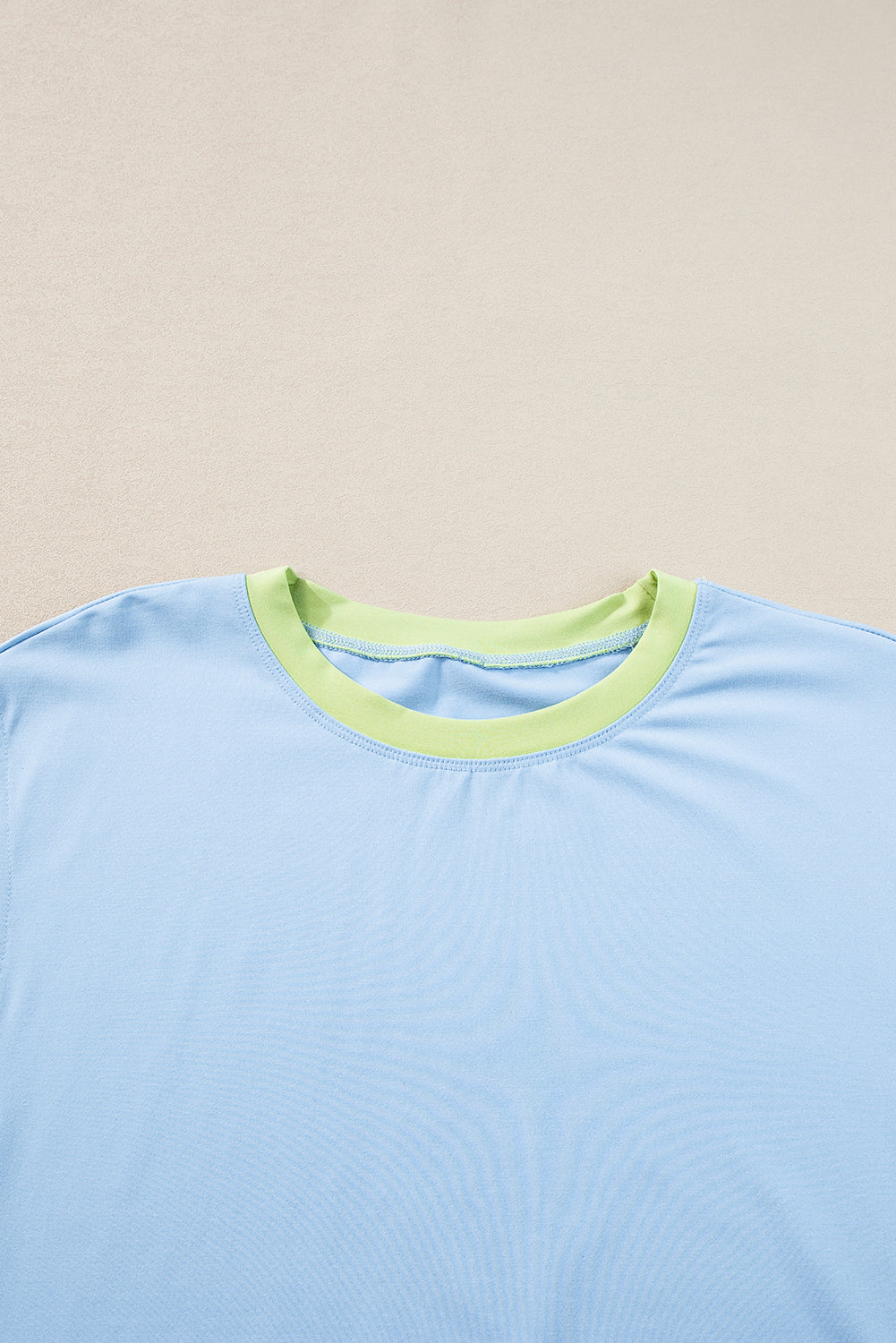 Coffee Contrast Trim Cap Sleeve Tee Shorts Set