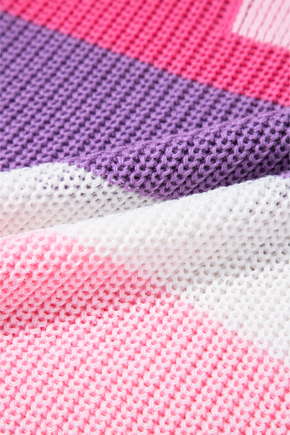 Multicolour Color Block Notch V Neck Sweater T Shirt