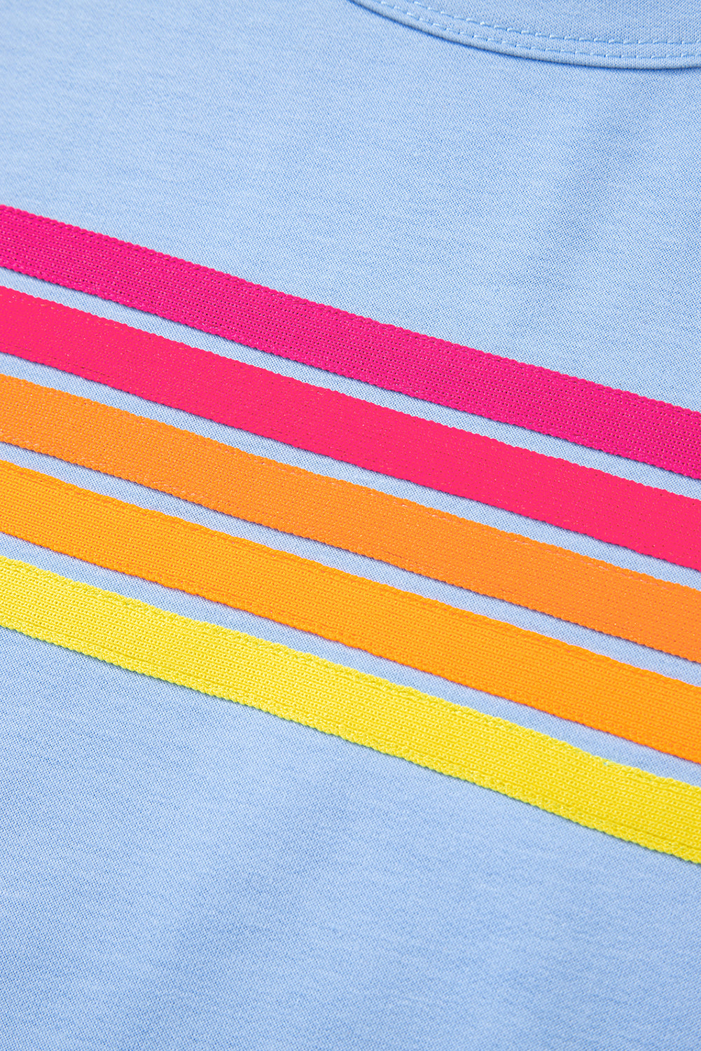 Bonbon Striped Patch Front Casual Tee