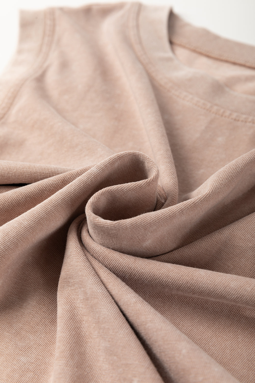 Mint Green 2 Pieces Mineral Wash Cotton Tank Top Lined Split Skirt Set