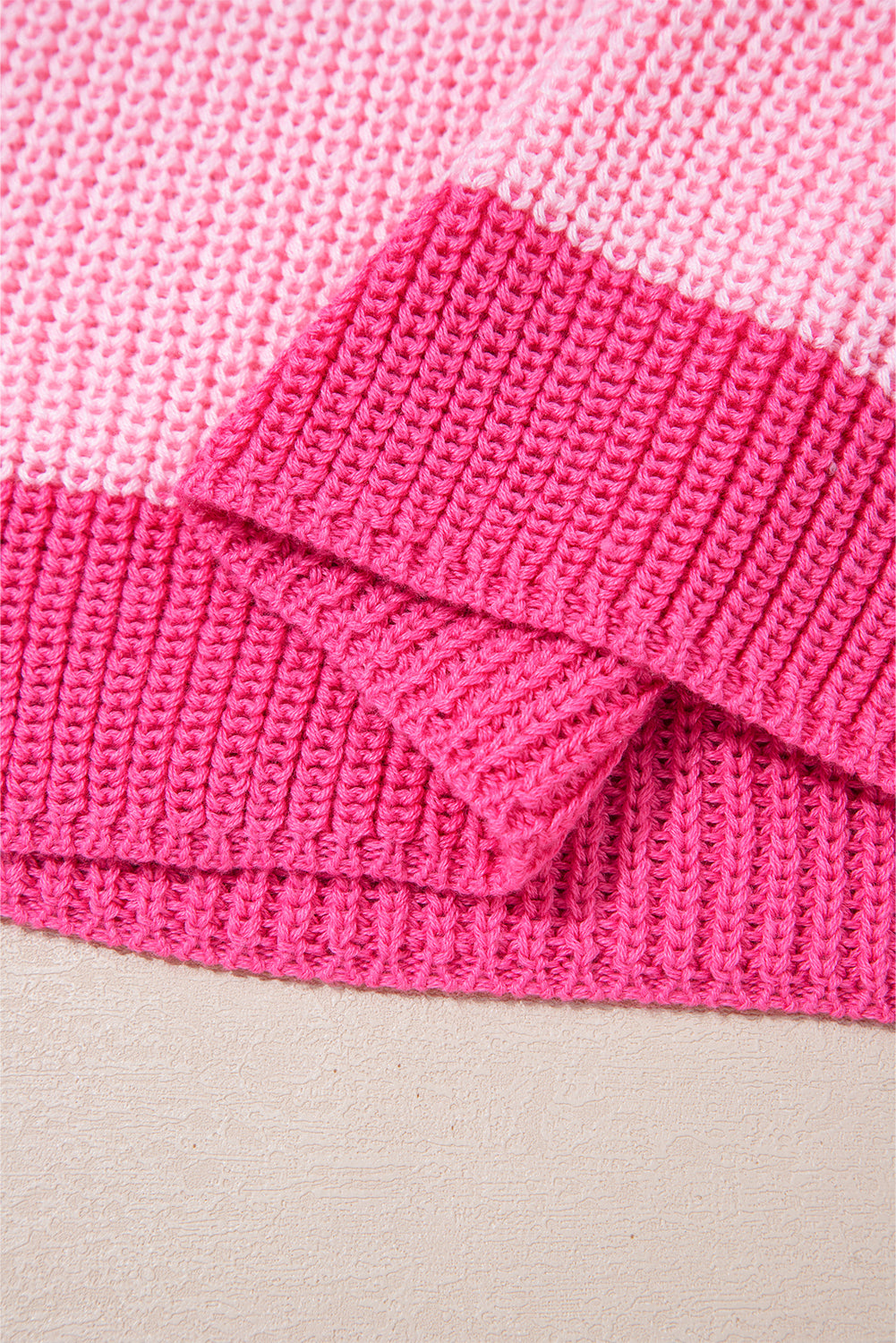 Multicolour Color Block Notch V Neck Sweater T Shirt