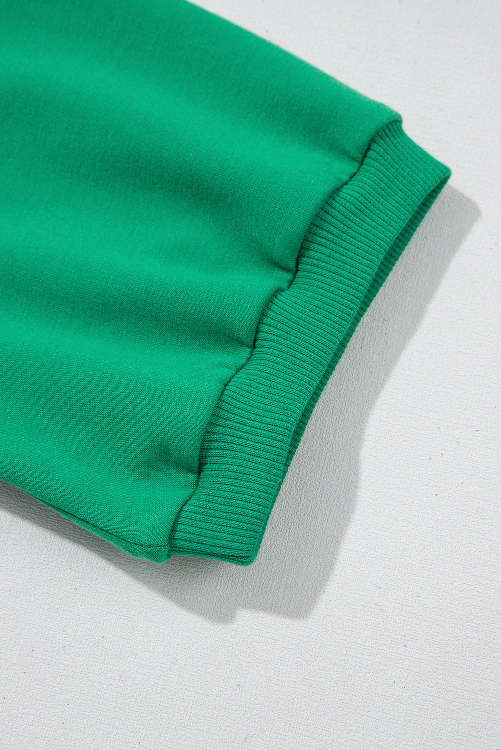 Sea Green Half Zip Puff Sleeve Top and Ruffled Shorts Set