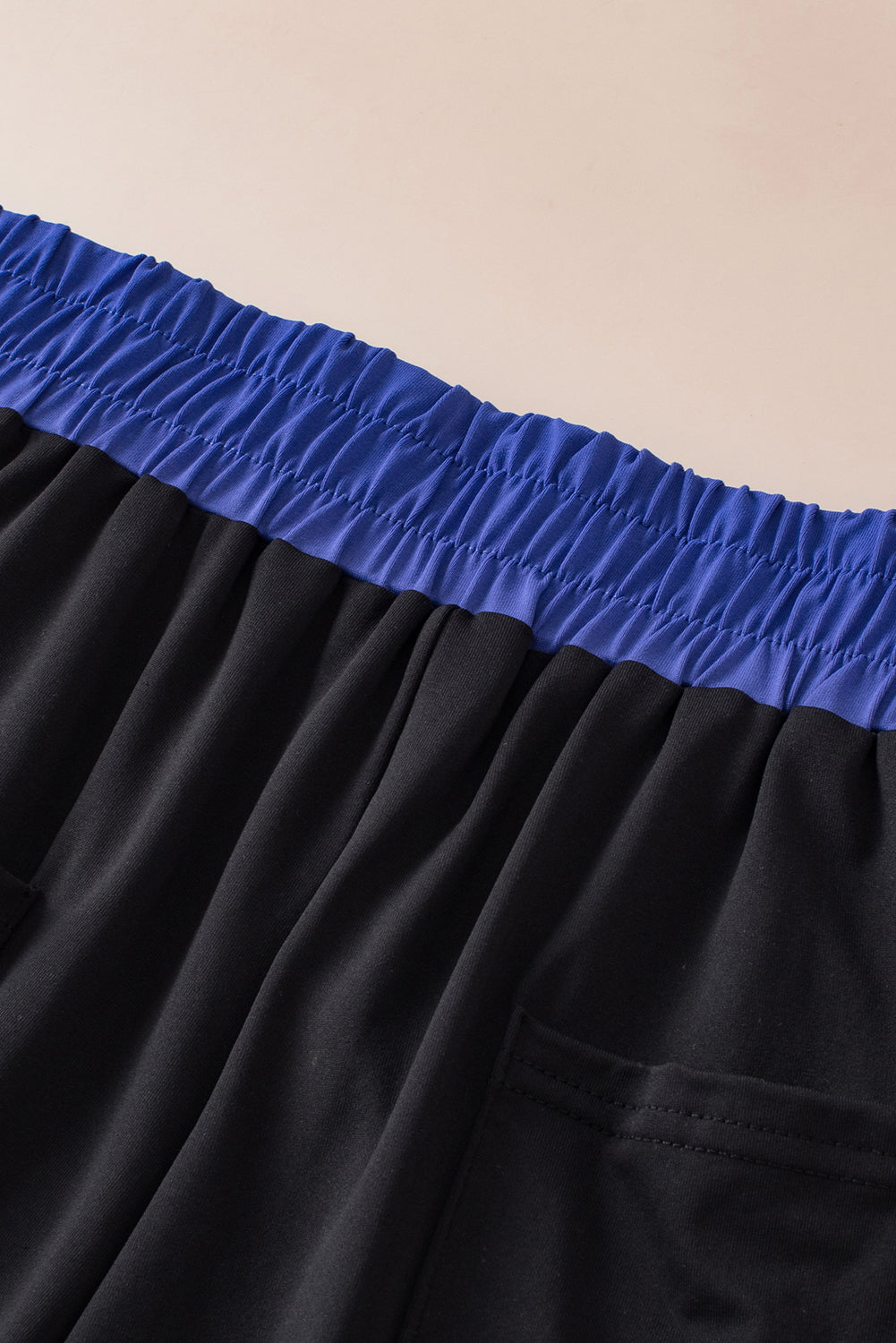 Coffee Contrast Trim Cap Sleeve Tee Shorts Set