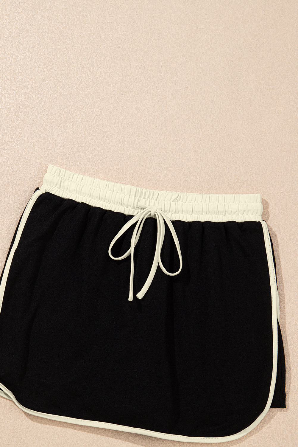 Bonbon Colorblock Edge Drop Shoulder T Shirt and Skort 2Pcs Set