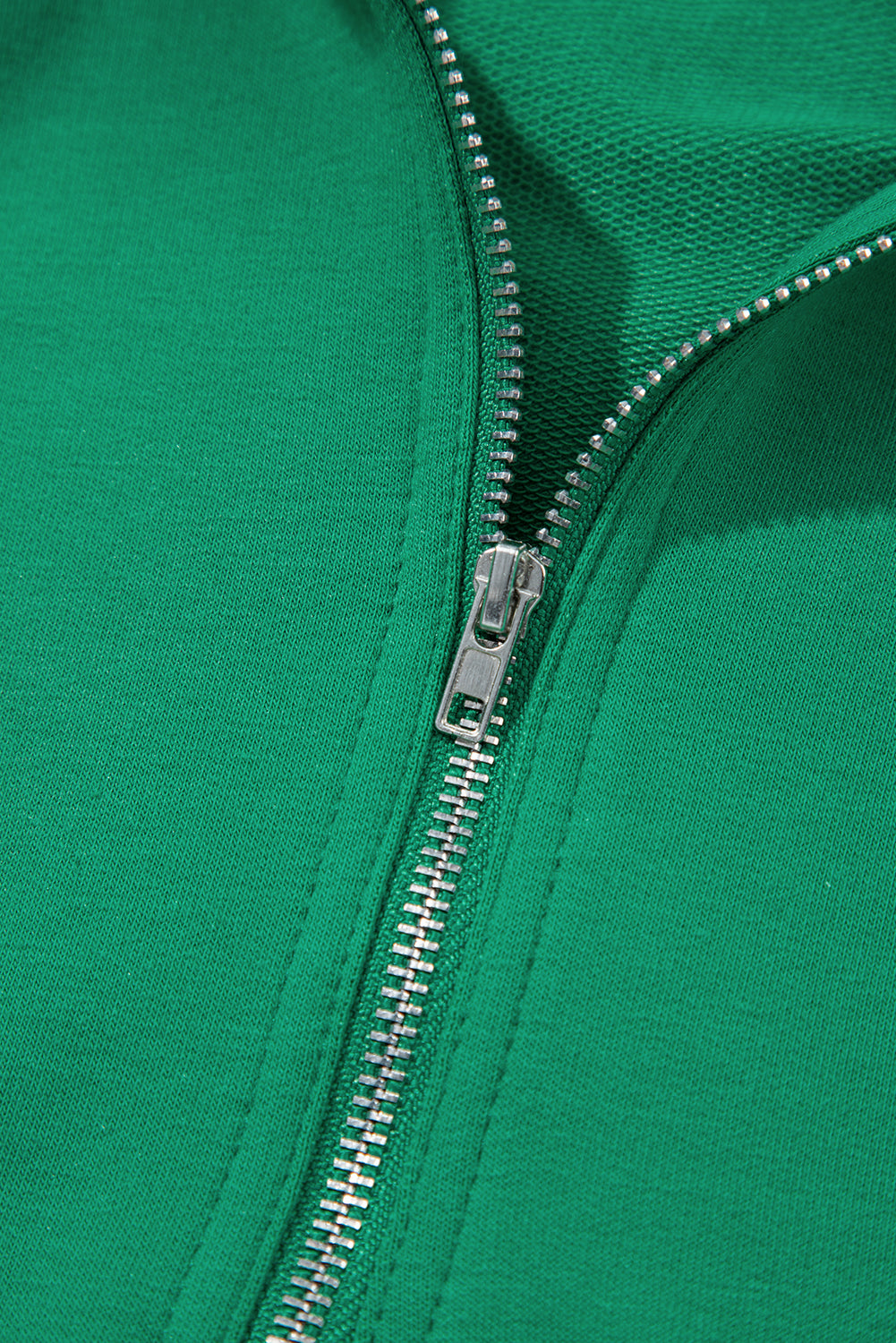 Sea Green Half Zip Puff Sleeve Top and Ruffled Shorts Set