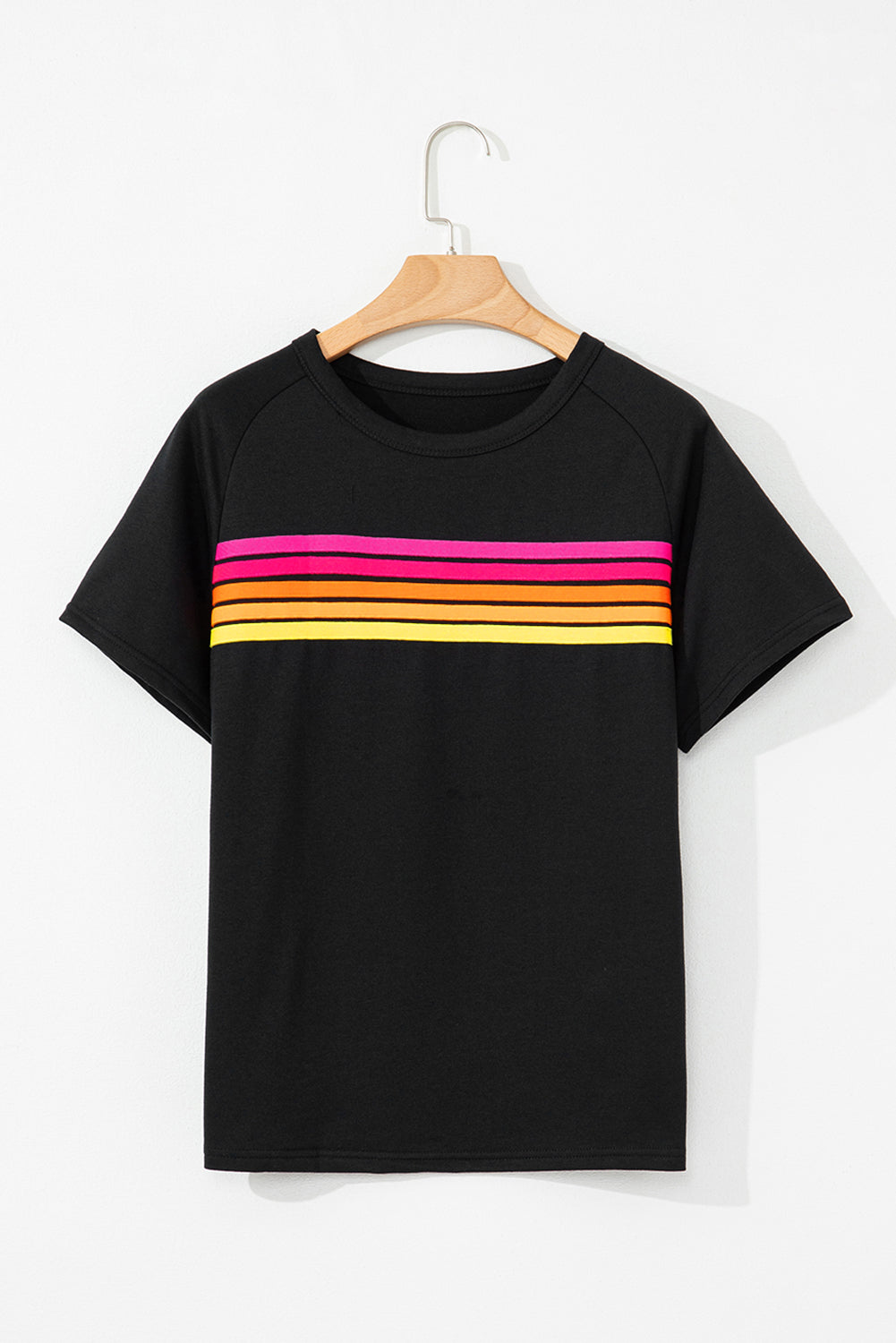 Bonbon Striped Patch Front Casual Tee