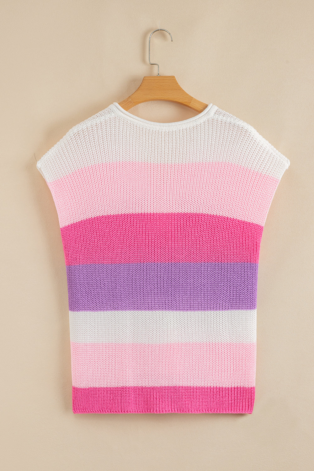 Multicolour Color Block Notch V Neck Sweater T Shirt