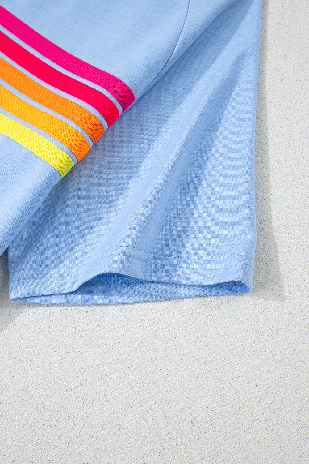 Bonbon Striped Patch Front Casual Tee