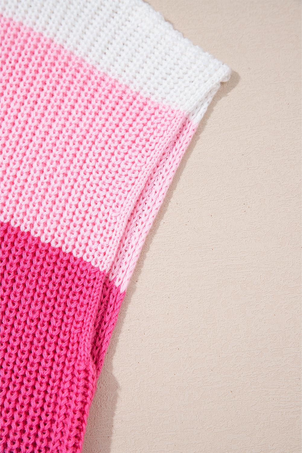 Multicolour Color Block Notch V Neck Sweater T Shirt