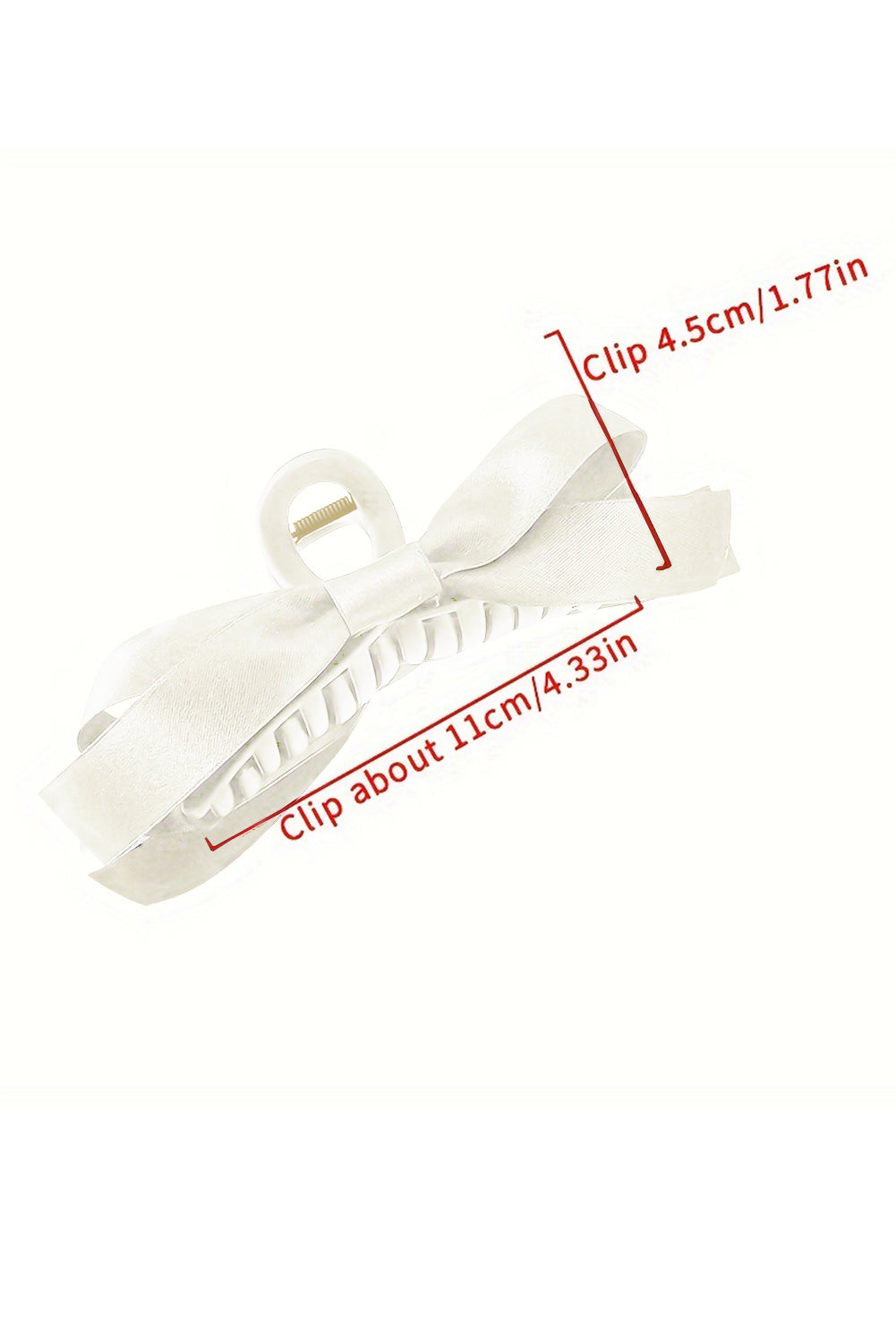 Light French Beige Bow Decor Large Hair Claw Clip