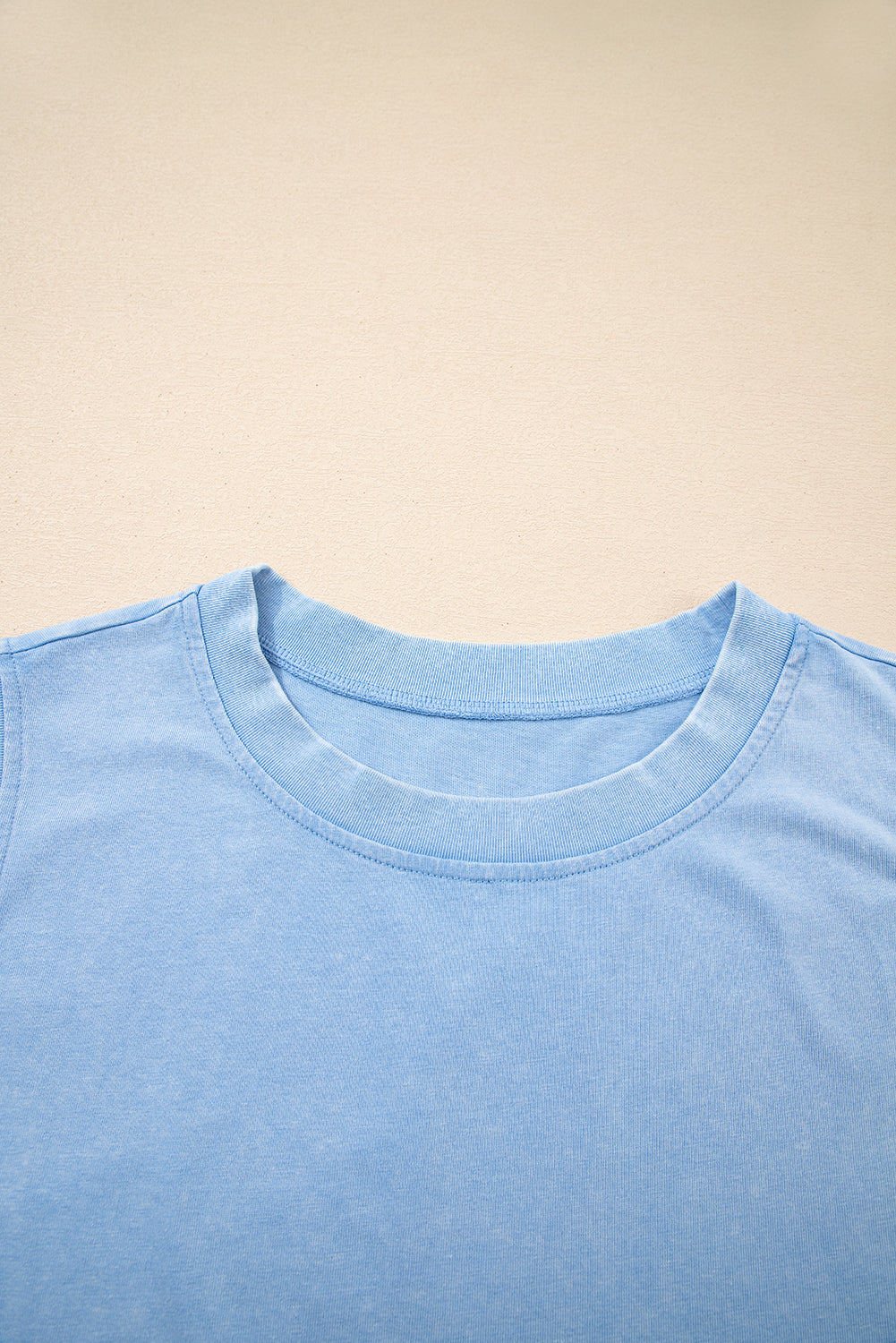 Mint Green 2 Pieces Mineral Wash Cotton Tank Top Lined Split Skirt Set