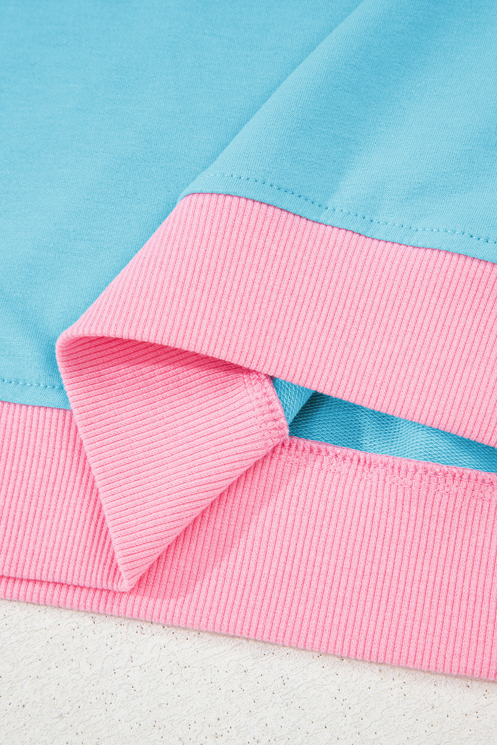 Turquoise Colorblock Edge Drop Shoulder T Shirt and Skirt 2Pcs Set