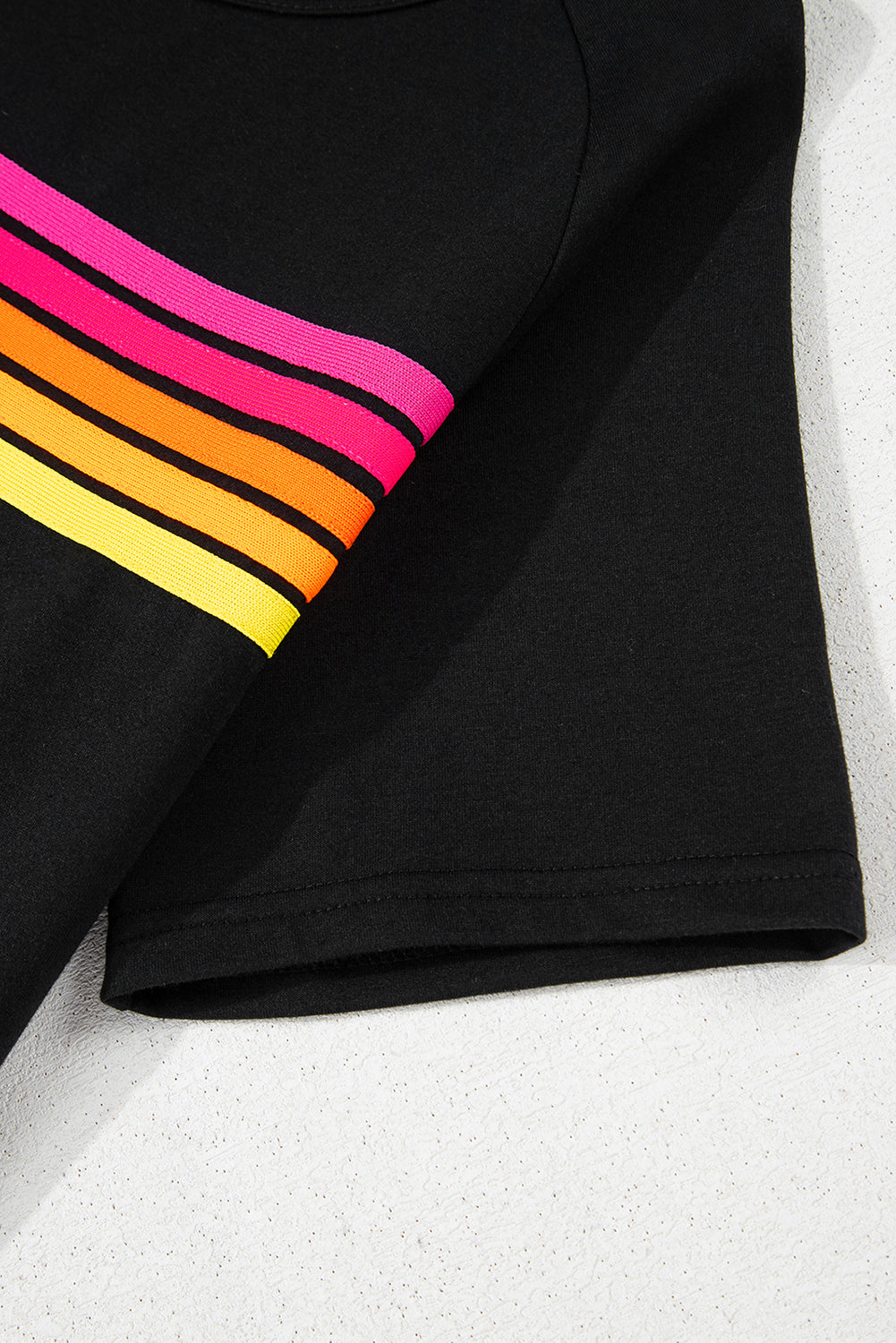 Bonbon Striped Patch Front Casual Tee