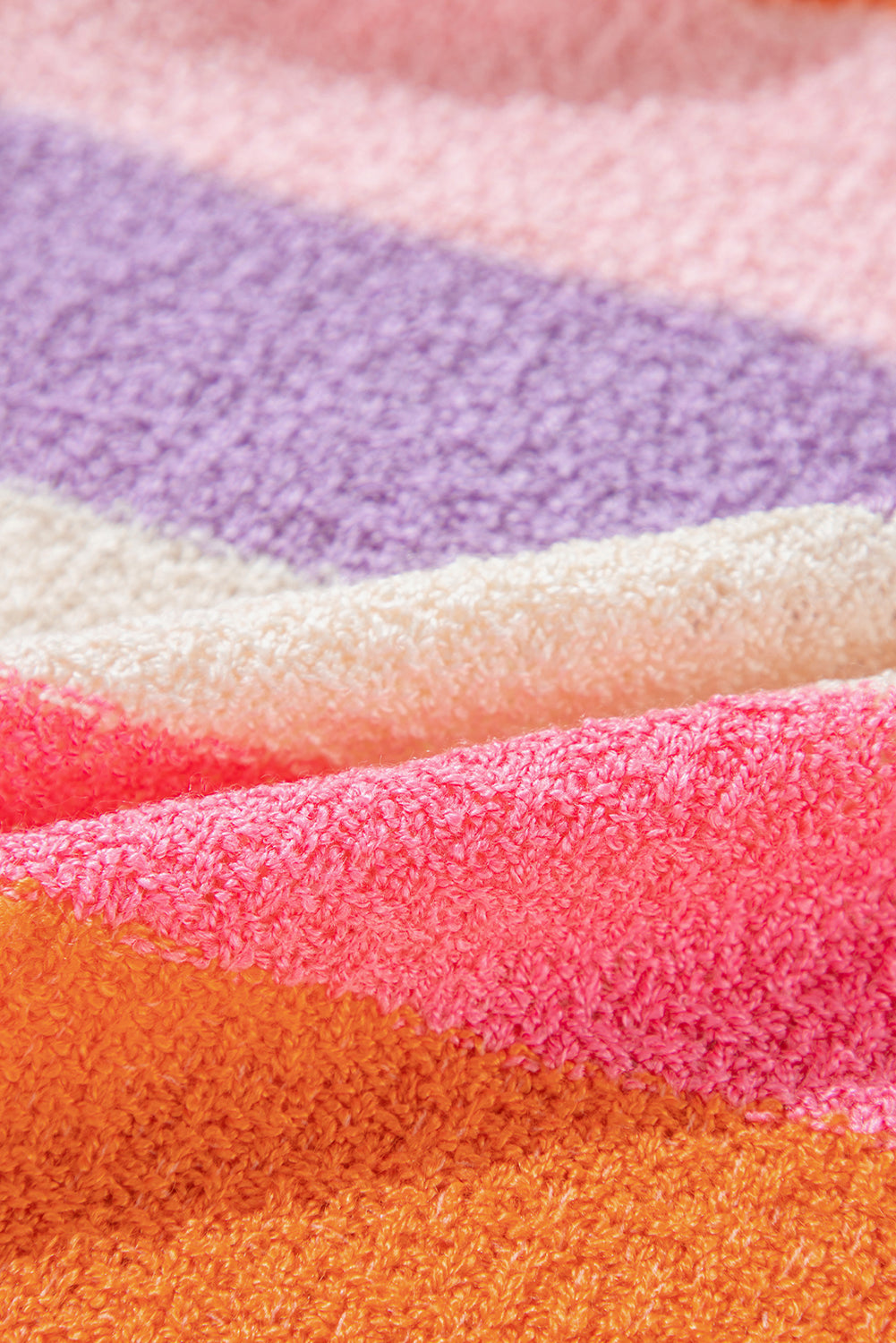 DEAR-LOVER Beige Oversized Colorblock V Neck Hooded Sweater