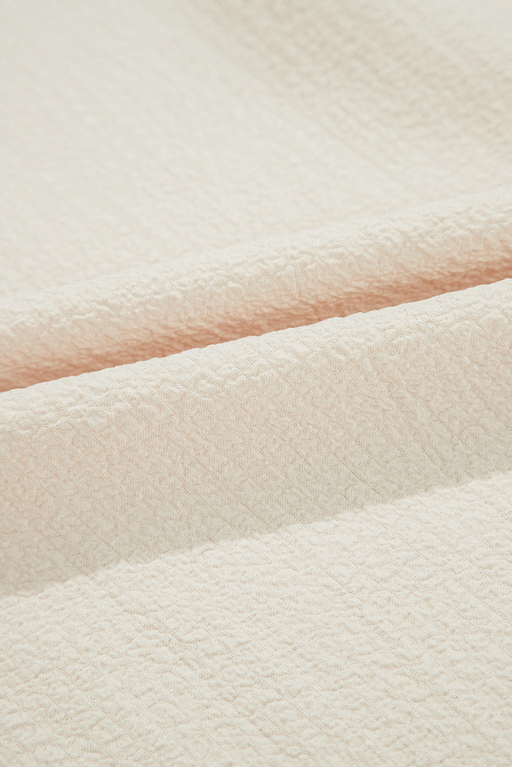 Beige Textured Bow Knot Frilled Butterfly Sleeve Blouse