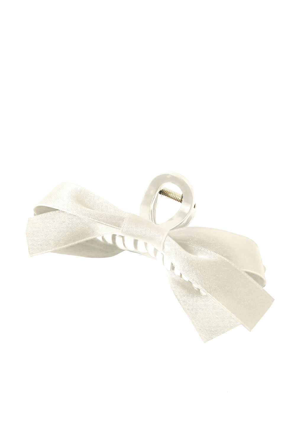 Light French Beige Bow Decor Large Hair Claw Clip