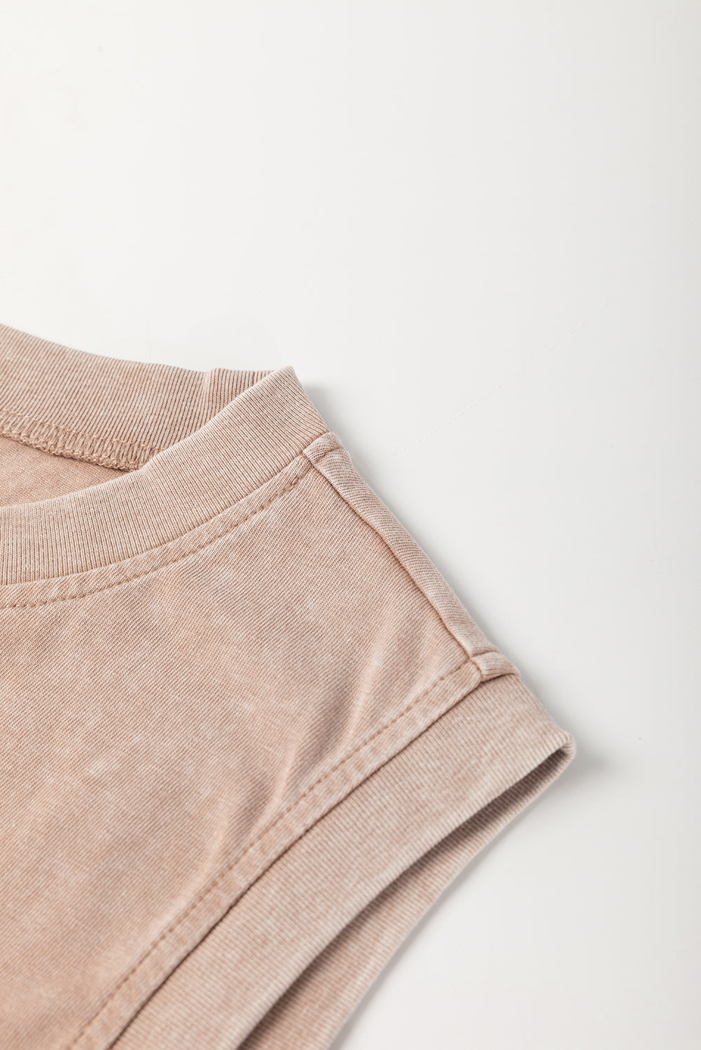 Mint Green 2 Pieces Mineral Wash Cotton Tank Top Lined Split Skirt Set