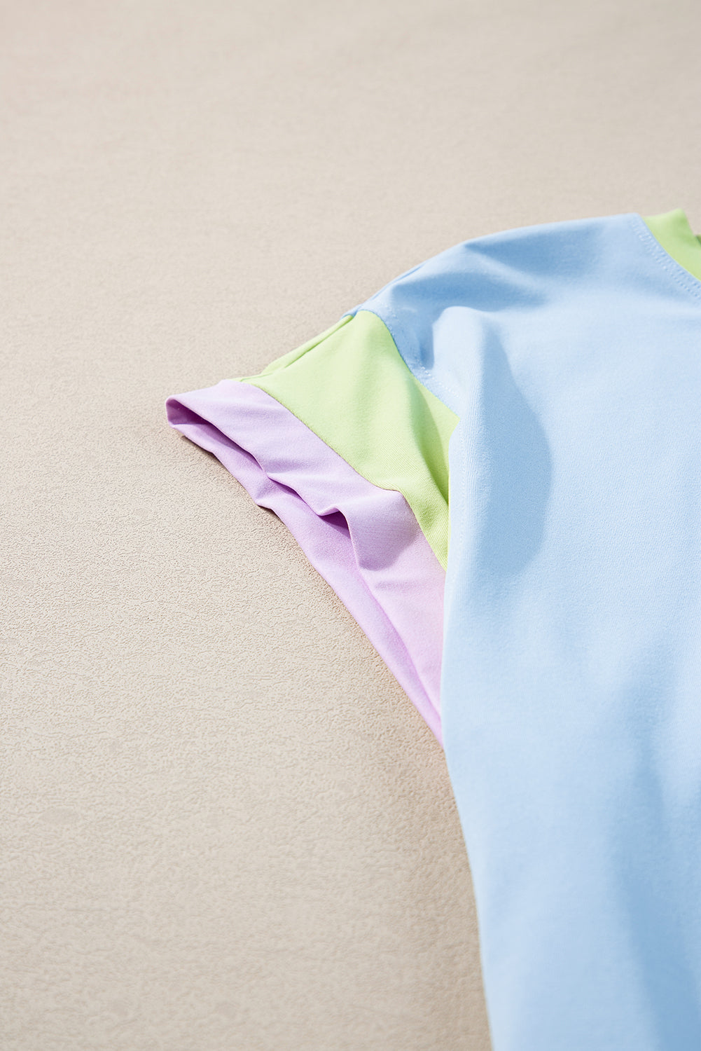 Coffee Contrast Trim Cap Sleeve Tee Shorts Set