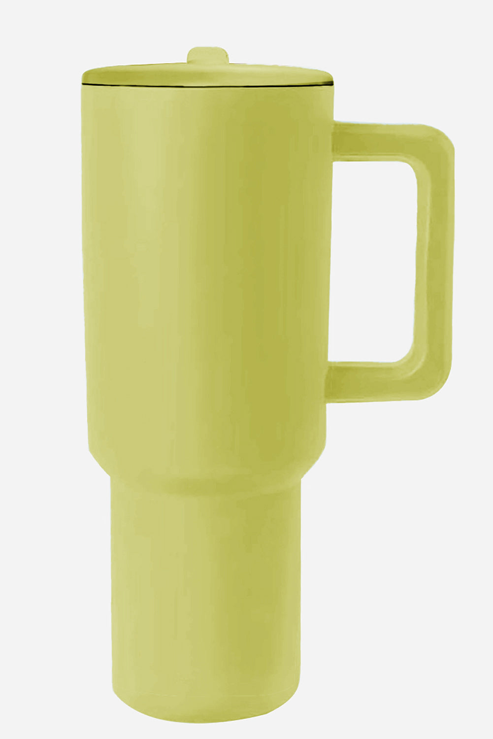 Dark Green Frosted Stainless Handle Large Vacuum Cup with Straw 40oz