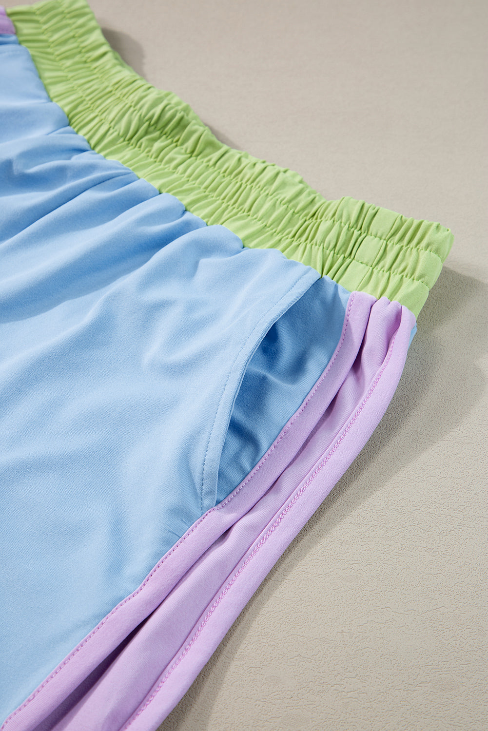 Coffee Contrast Trim Cap Sleeve Tee Shorts Set