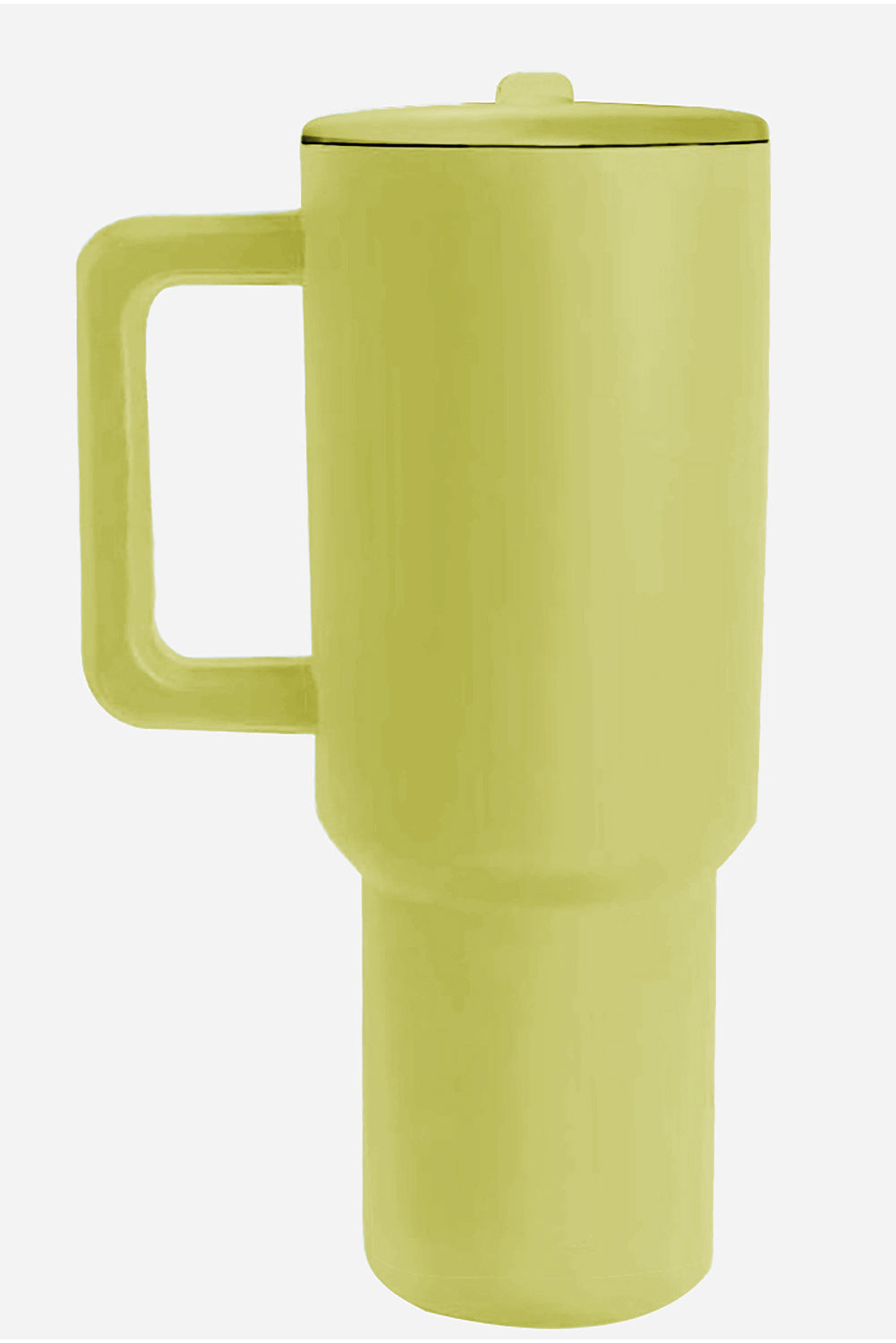 Dark Green Frosted Stainless Handle Large Vacuum Cup with Straw 40oz