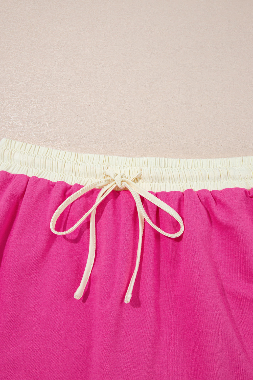 Bonbon Colorblock Edge Drop Shoulder T Shirt and Skort 2Pcs Set