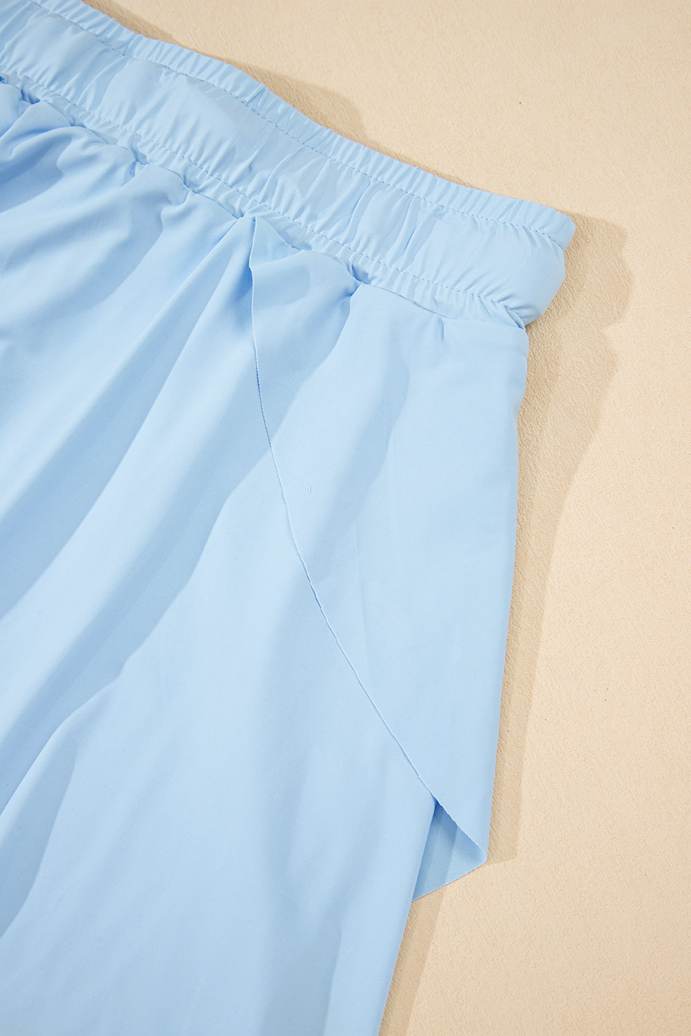 Sky Blue Drawstring High Waist Lined Tennis Skorts